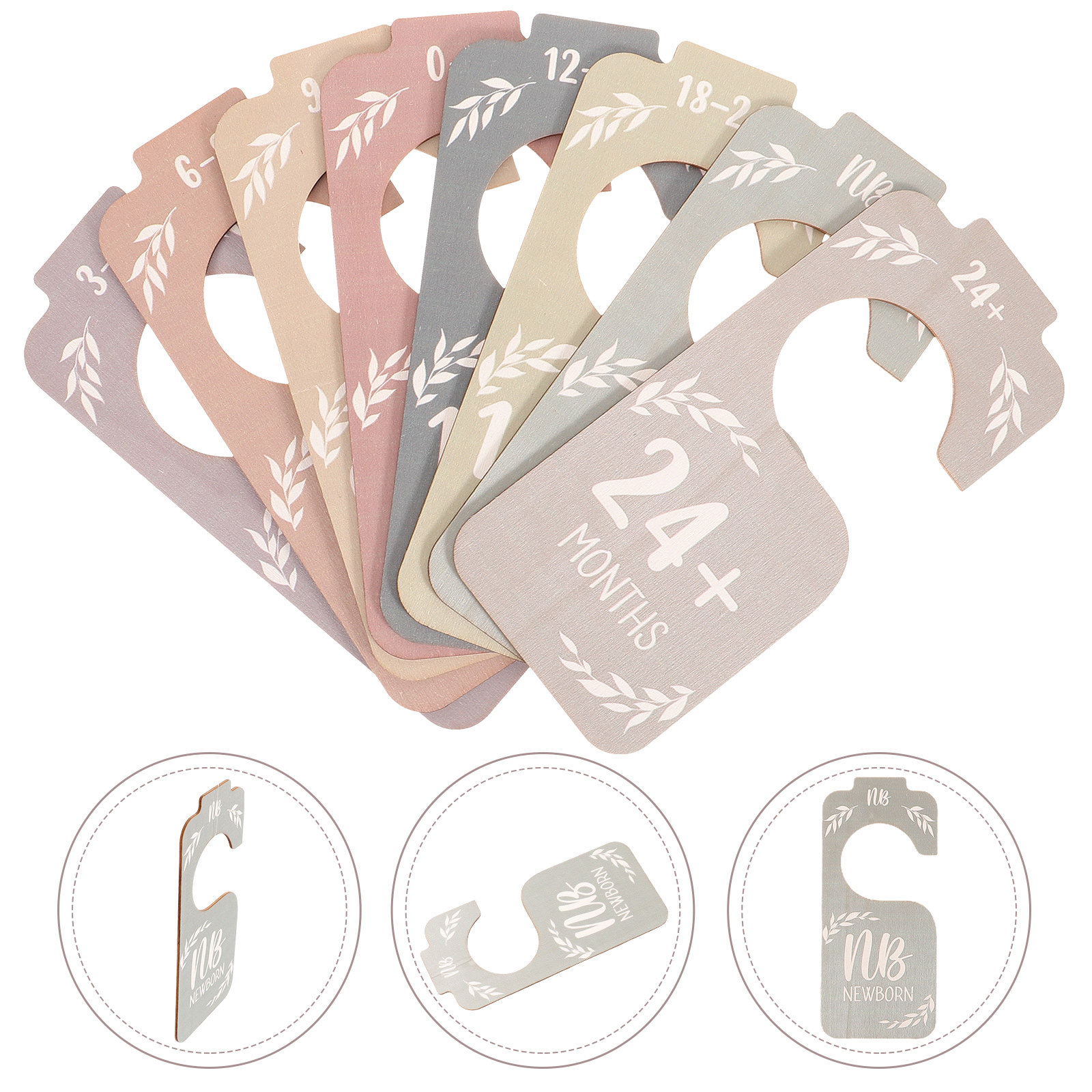 Baby Clothing Hanger Dividers - 8 pièces, séparateurs de tailles pour